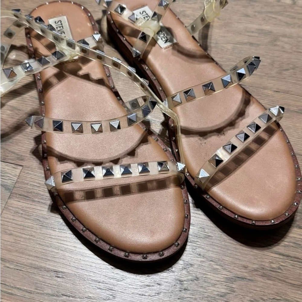 Steve Madden Tan Studded Sandals